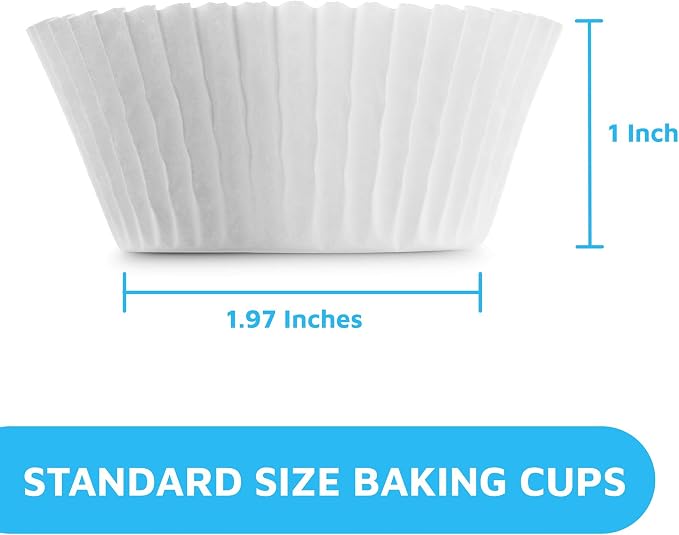 MontoPack White Cupcake Liners | 400 Standard Size Baking Cups | Greaseproof, No Smell Cupcake Wrappers | Muffin Liners for Desserts & Candies | Cupcake Liner for Holidays, Birthdays & Protein Balls