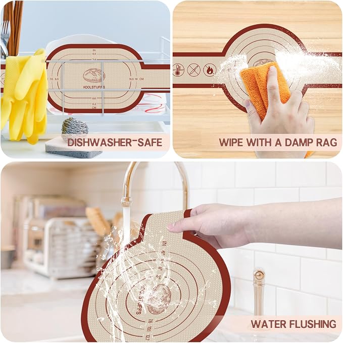 Silicone Bread Sling for Dutch Oven, 2 PCS Non-Stick & Easy Clean Reusable Silicone Bread Baking Mat with Long Handles, Easy to Transfer Sourdough Bread (Oval and Round, Red)