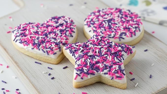 NCS Pink, White & Pearlized Purple Jimmies Edible Sprinkles – Cupcake, Cake & Cookie Decorations, 7 oz