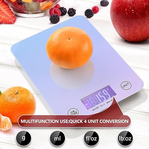 Food Scale Kitchen Scale Food Scales Digital Weight Grams and Ounces Small Electronic Food Scale for Baking Cooking Gradient Purple