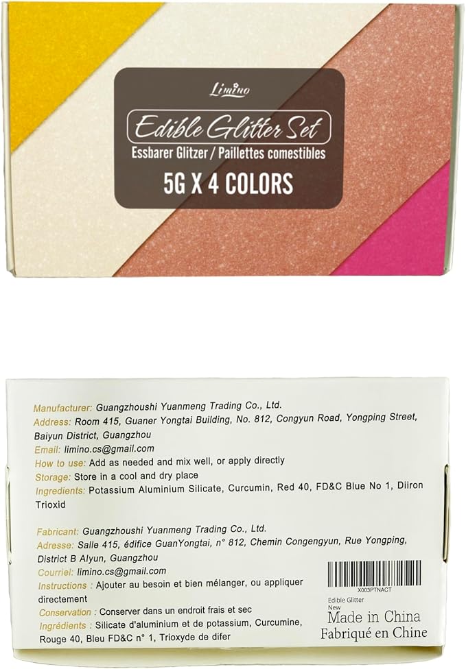 Edible Glitter Set - 4 Colors Edible Luster Dust Metallic Food Grade Coloring Glitter for Drinks, Baking, Cake Decorating - Edible Dust Powder Shimmer Sprinkle Powder for Icing, Wine, Chocolate, Candy