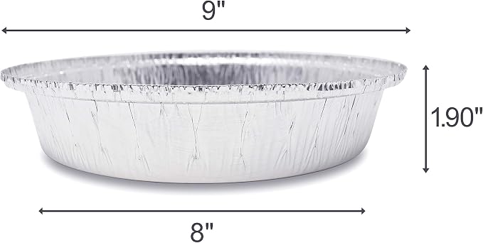 Fig & Leaf (45 Pack) Premium 9-Inch Round Foil Pans with Plastic Dome LIDS l Heavy Duty l Disposable Aluminum Tin for Roasting, Baking, Cake or Cooking