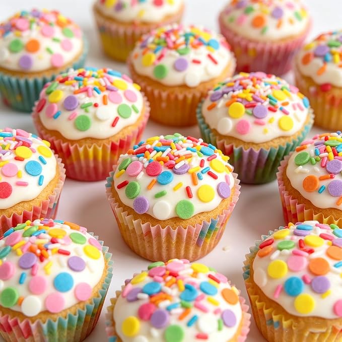 Sentovac Rainbow Round Confetti Sprinkles Edible Colorful for Cake Decorating Sprinkle Candy Cake Cupcake Cookie Baking Donuts Ice Cream Decorations Birthday Party Christmas Holiday Supplies