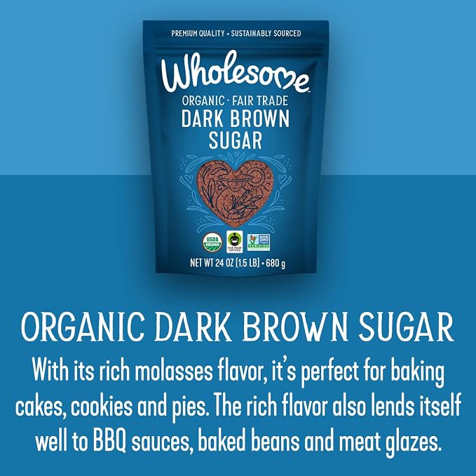 Wholesome Fair Trade Organic Dark Brown Granulated Sugar, 24oz, 6-Pack