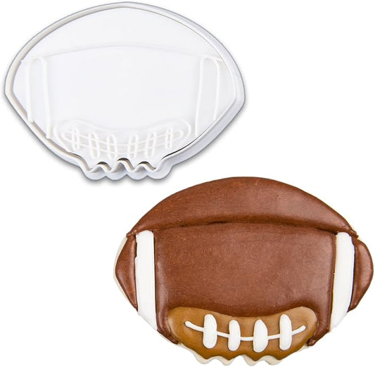 Mostop Football Cookie Cutter with Stampers, 3D Sports Cookie Cutter Set, Cake Decoration Tools Birthday Party Supplies Favors