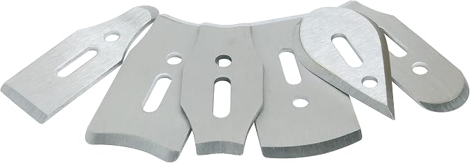 Contour Scraper Replacement 6 Stainless Steel Blades | Stay prepared for restoration and paint removal projects with 6 blade profiles and 12 scraping edges. #10461