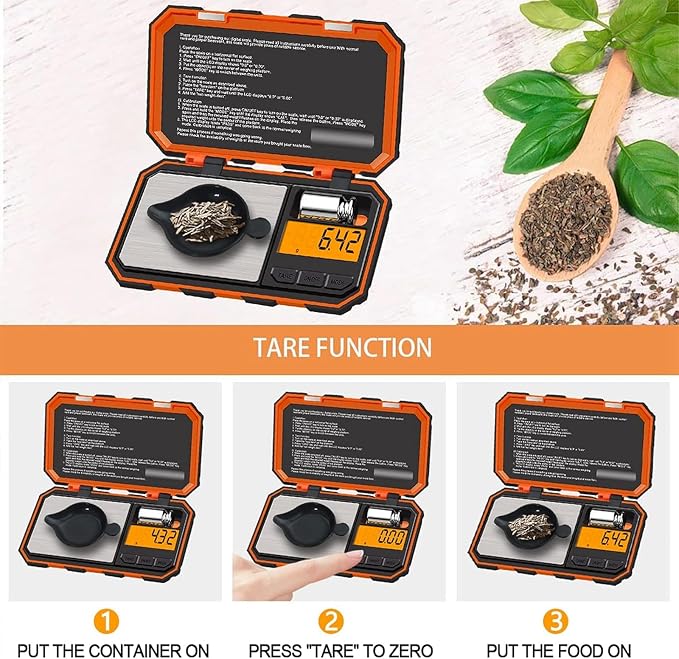 UNIWEIGH Digital Gram Scale,200g/0.01g Pocket Electronic Mini Scale | 6 Units Jewelry Scale with LCD Display,Tare Function,Auto Off,50g Cal Weight