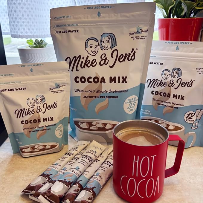 Mike & Jen's Hot Cocoa Mix - Rich and Creamy Chocolate Powder Drink, Bulk Size, 2.5 LB (40 oz), 35 Servings