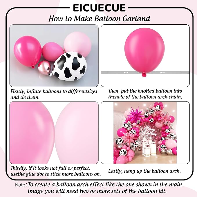 Disco Cowgirl Party Decorations 181Pcs Hot Pink Silver Cowgirl Balloon Arch Garland Kit for Anniversary, Bachelorette,Cow Girl Birthday, Farm, Western, Cowboy Theme Party Decoration