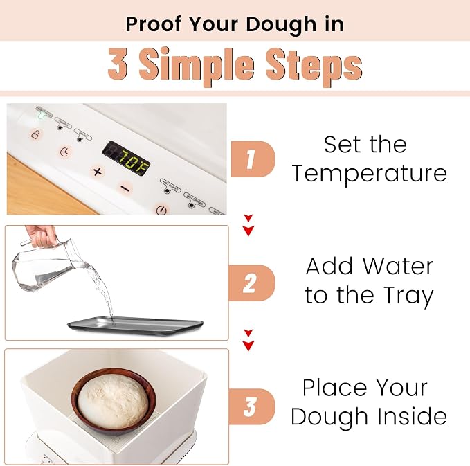 Folding Bread Proofer Box – 0-120°F Digital Temp & 9H Timer, Space-Saving Dough Proofing Box with Clear Window & Shelf for Sourdough/Pizza/Home Baking