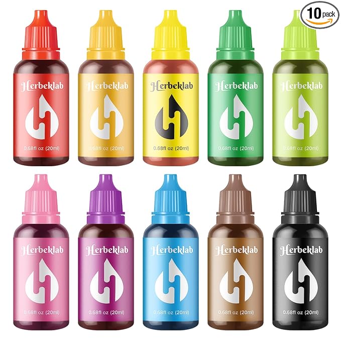 Food Coloring Liquid – 10 Colors x 0.7 fl oz Concentrated Water-Based Food Dye for Baking, Cake Decorating, Soap, Easter Eggs