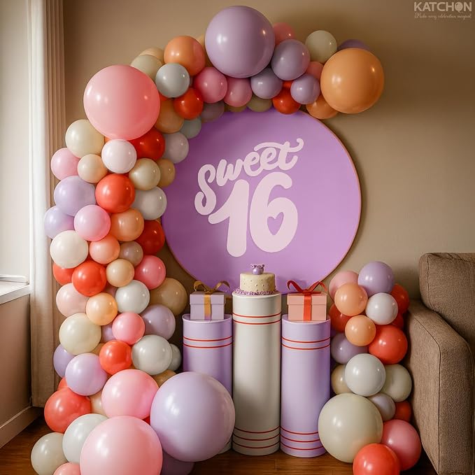 KatchOn, Pastel Balloon Arch Kit- Pack of 110 | Red, Pink, Purple & White Latex Balloon Garland Kit | DIY Balloon Arch for Birthday, Anniversary, Wedding Party Decorations