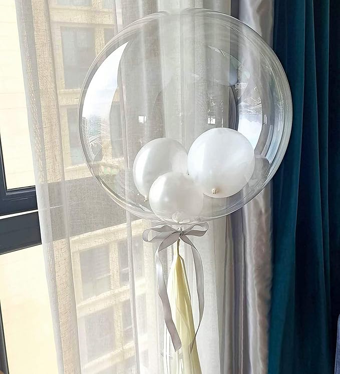 36 Inch Bobo Balloons Bubble Balloons, 8 Pcs Clear Bobo Balloon, Large Transparent Bubble Balloon for Christmas Wedding Birthday Party Decoration