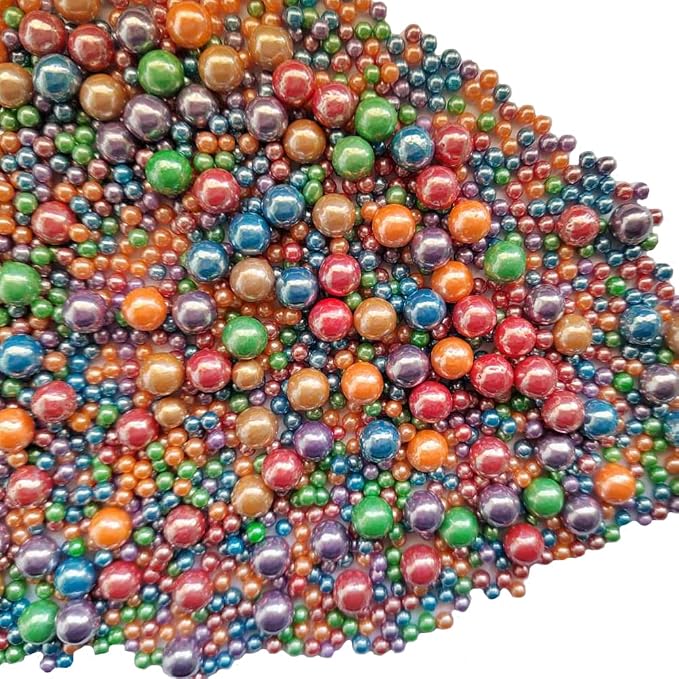 Edible Deep Colorful Sugar Pearls Candy Sprinkles 120G/ 4.23Ounce Baking Cake Sprinkles Cupcake and Cake Topper Cookie Decorations Wedding Party Valentines Halloween Christmas Supplies