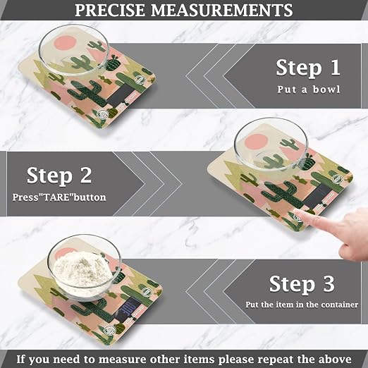 Food Scale Kitchen Scale Food Weight Scales Digital Weight Grams and Ounces Small Electronic Food Scale for Baking Cooking Boho Cacti Mountains Sun