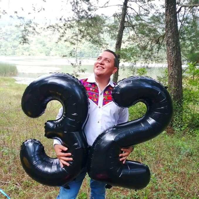 Black Number 8 Balloon 40 Inch, 8th Birthday Party Decorations for Children, Giant 8 Foil Balloon for Party Supplies