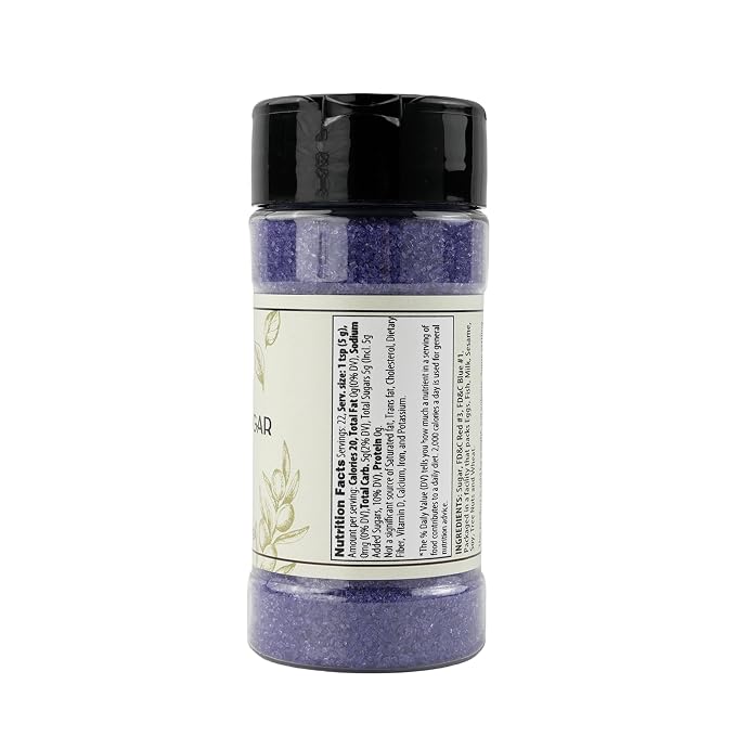 Olive & Vine Purple Sanding Sugar, Sweet Finish, For Baking & Decorating, Rich Tradition, Authentic Taste, For Global Recipes (4 Ounce)