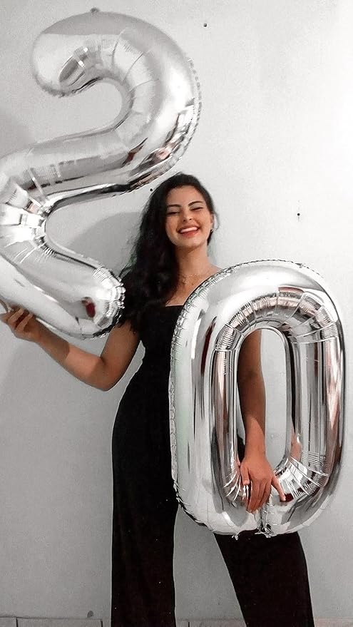 40 Inch Balloon 50 Number, Foil Silver 50th Birthday Party Decoration for Men & Women, Big Number Balloons Party Supplies for Engagement Wedding Anniversary