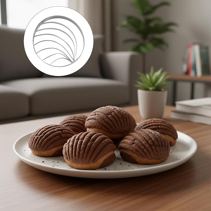 6PCS Cookie Cutter - Includes 1pcs Mexican Bread Mold and 5pcs Pig Concha Stamp for Perfect Conchas - Donut Biscuit Cutters Variety Pack Baking Supplies Kitchen Appliances