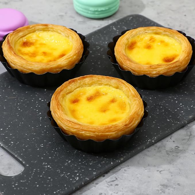 24 Pcs Mini Pie Tart Pans 3"with Removable Bottom Round Nonstick Quiche Pan | Bakeware Egg Tart Molds Fluted Side Small Quiche Pans Steel Mini Pie Tins for Pies Mousse Cheese Cake Dessert