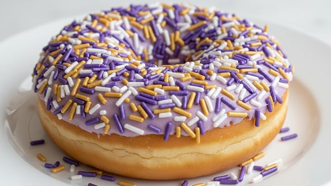 NCS Pearlized White, Purple & Gold Jimmies Edible Sprinkles – Cupcake, Cake & Cookie Decorations, 7 oz