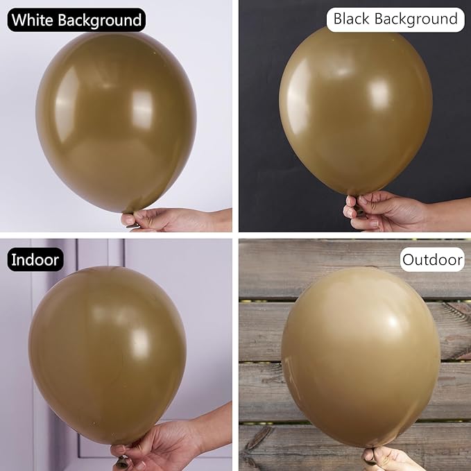 PartyWoo Brown Balloons 100pcs 12 Inch Boho Neutral Coffee Tan Fall Latex Helium Balloons for Wedding Baby Shower Gender Reveal Graduation Safari Woodland Birthday Fall Party Decorations Brown-F09