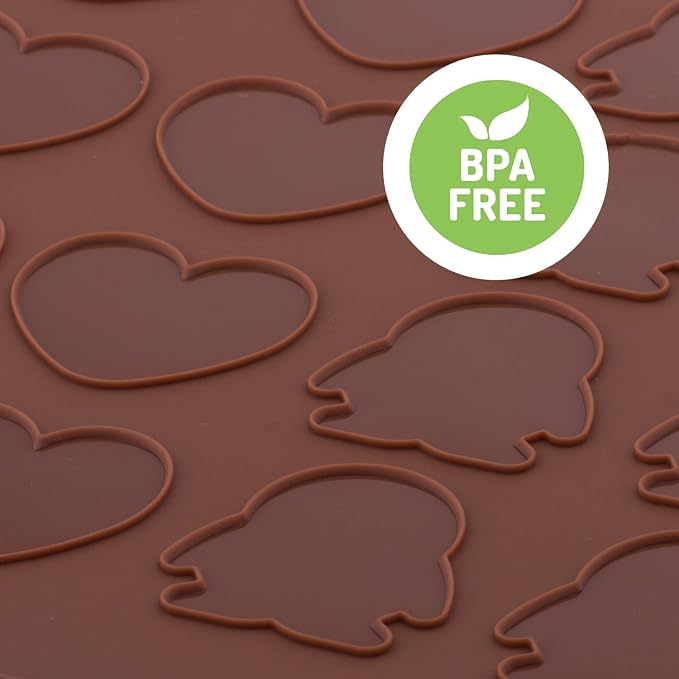 beicemania® Silicone Classic Bear Heart Penguin Macaron Baking Mat for 15 Macarons Macaroons Biscuits Cookies