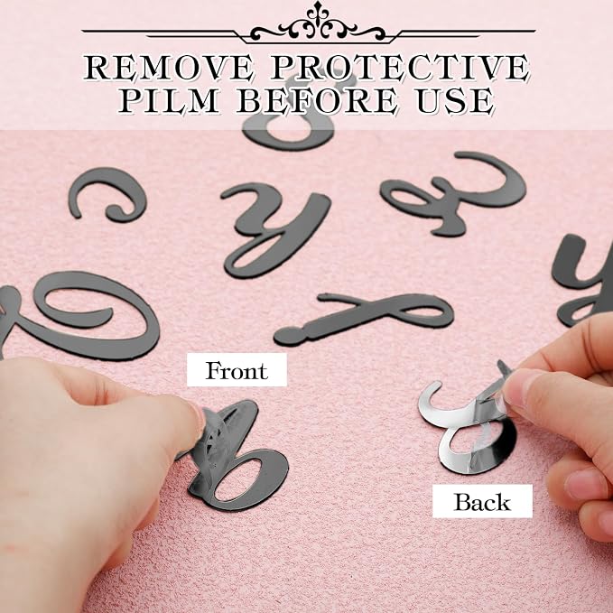 Teenyyou 68 Pcs Acrylic Alphabet Number Cake Topper 0-9 Number and A-z Letters Personalized Cake Picks Decor DIY Name Cupcake Toppers Graduation Wedding Baby Shower Party(Black)