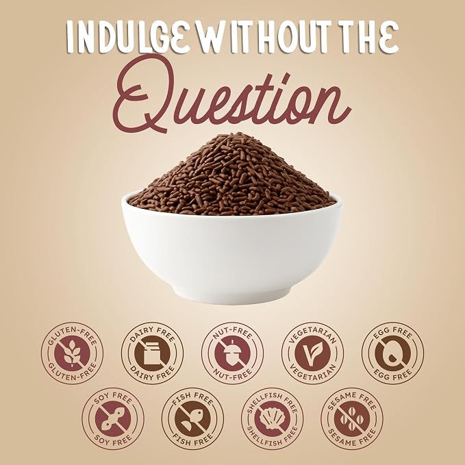 Snackathon Sprinkles for Baking & Decorating, Chocolate Sprinkles, 2.2 LB Bulk Brown Jimmies in Resealable Pouch – Rich Cocoa Flavor for Cupcakes, Cookies, and Desserts