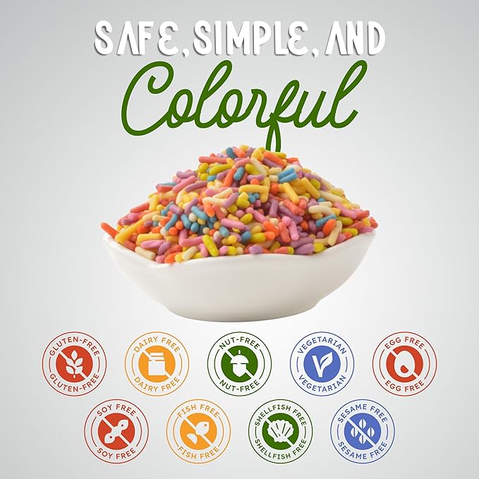 Snackathon Natural Sprinkles for Baking & Decorating, Dye-Free Rainbow Sprinkles, 15 OZ Bulk Jimmies in Resealable Pouch - Naturally Colored, No Artificial Dyes or Flavors for Cupcakes, Cookies & Treats