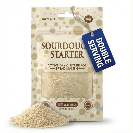 Sourdough Starter Culture – Dehydrated Wild Dry Yeast for Baking Homemade Artisan Bread – Organic, Non-GMO, Fresh, Long-Lasting & Beginner-Friendly (10 Grams)