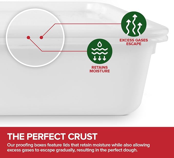 Stock Your Home Dough Proofing Container with Lid (2 Pack) Homemade Bread and Pizza Dough Storage Box for Proofing