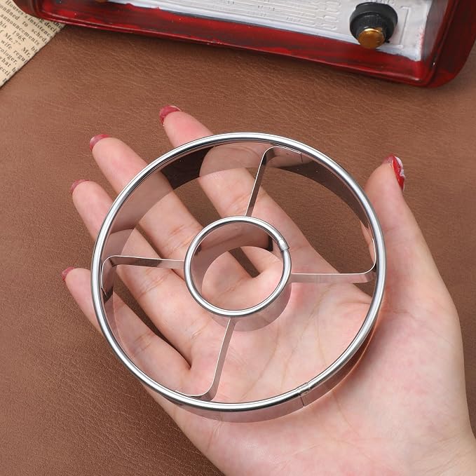2 Pack Donut Cutter with Hole, 3.86 Inch Stainless Steel Bagel Mold Doughnut Cutters Donut Hole Cutter Baking Tool for Making Donuts, Bagels, Cookies, Biscuits