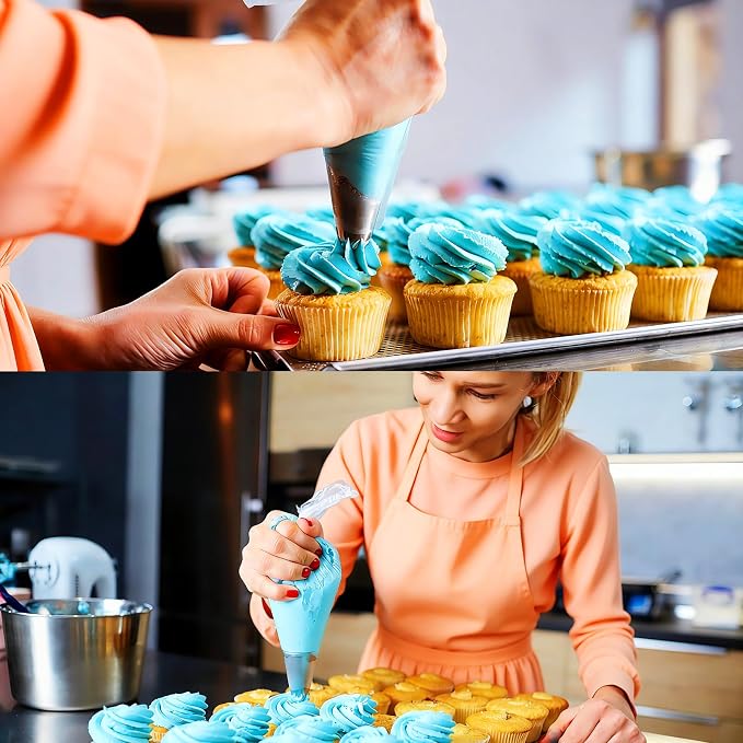 5 PCS Large Piping Tips Set, Cake Decorating Tips, Stainless Steel Frosting Icing Tip Baking Tools for Cupcakes, Cookie, Cake Decorating (Dishwasher Safe) ﻿