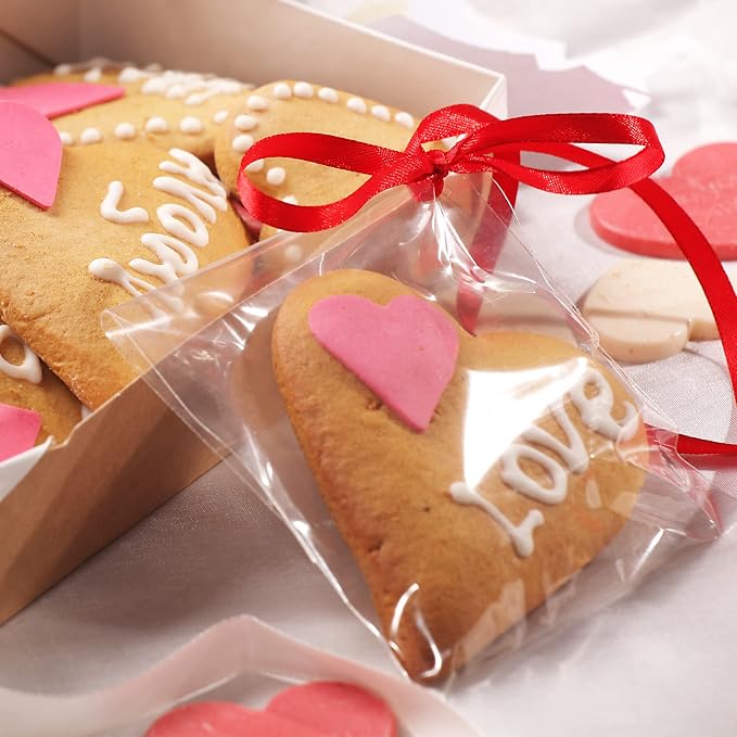 Morepack Cookie Bags for Gift Giving,Self Sealing Cellophane Bags 4x4 Inches,Clear Resealable Cellophane Bags Self Adhesive Individual Cookie Bags for Packaging 200Pieces (Mini Size)
