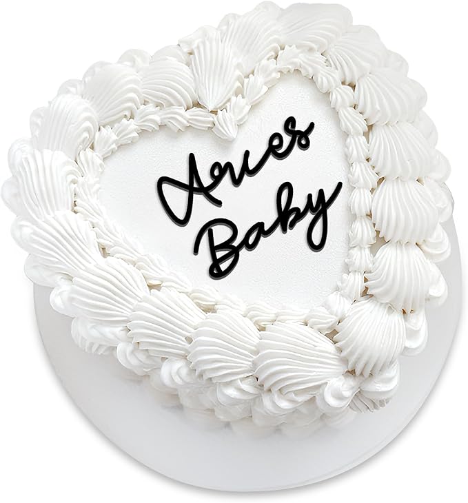 Aries Cake Topper – Zodiac Birthday Decoration for Aries Season, Horoscope Party Supplies for Baby or Adult Birthday (Aries Baby black)