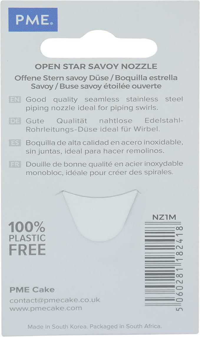 JEM Small Open Star Savoy Nozzle Cake Decorating Tip #1M