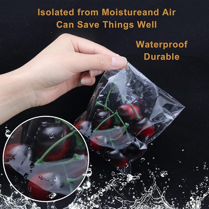 NEOACT 300 PCS 5"x7" Clear Resealable Cellophane Bags Good for Bakery, Candle, Soap, Cookie Poly Bags. (Pack of 2)