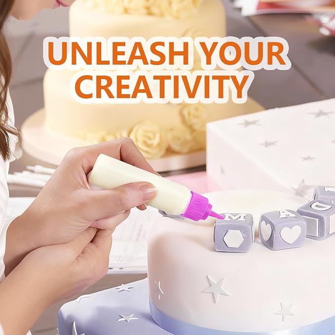 10 Pcs Squeeze Bottles – 30ml & 60ml Plastic Icing Bottles for Cake, Cookie, Pastry, Frosting, Food Coloring, DIY, and Ice Cream Decoration