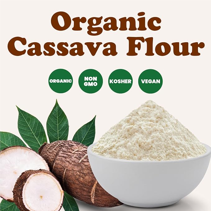 Food to Live Organic Cassava Flour, 16 Pounds — Non-GMO, Raw Yuca Root Powder, 100% Pure, Kosher, Vegan Superfood, Paleo, Bulk, Wheat Flour Substitute
