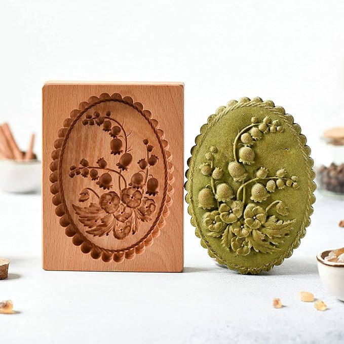 Carved Wooden Gingerbread Cookie Mold,3D Wooden Baking Mold Cookie Biscuit Press Stamp Molds,Cookie Cutter,Cookie Stamp,DIY Biscuit Stamp Mould for Halloween Thanksgiving Christmas(4PCS)