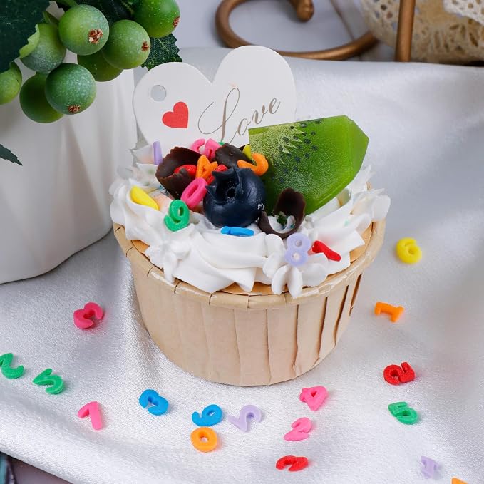 Number Sprinkles for Baking, Rainbow Sprinkles Edible, Edible Birthday Sprinkles for Cake Decorating, Cookies, Ice Cream and Macaron Toppings