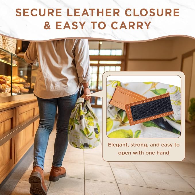 Reusable Beeswax Bread Bag for Homemade Sourdough, Natural Sourdough Bread Storage Bags, Keep Fresh, Bakery Essentials