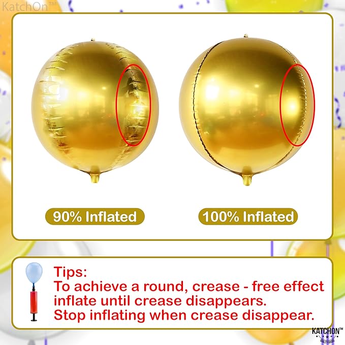 KatchOn, Big Gold Foil Balloon - 22 Inch, Pack of 6 | Gold Mylar Balloons for Golden Party Decorations | Metallic Gold Balloon Birthday Party Decor, Wedding, Engagement, Ramadan Decorations