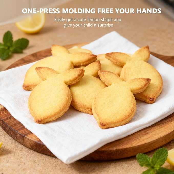 3 Piece Lemon Cookie Cutters- 3.77",3",2" Fruit Cookie Cutters Shapes, Stainless Steel Funny Cookies Baking Cutter for Biscuit Dough Fondant
