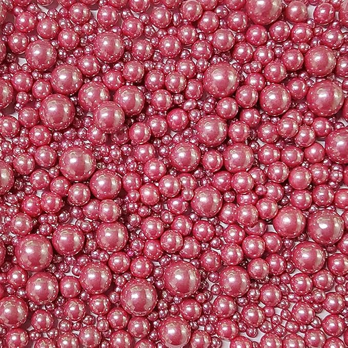 Edible Rose Gold Sugar Pearls Candy Sprinkles 120G/ 4.23Ounce Baking Cake Sprinkles Cupcake and Cake Topper Cookie Decorations Wedding Party Valentines Halloween Christmas Supplies