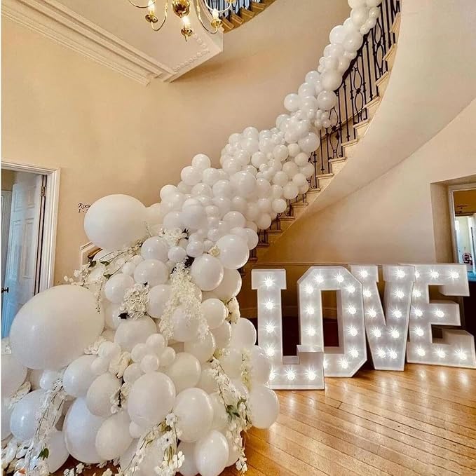 160Pcs White Balloons 12 Inch Latex Balloons for Baby Shower Birthday Wedding Party Decorations