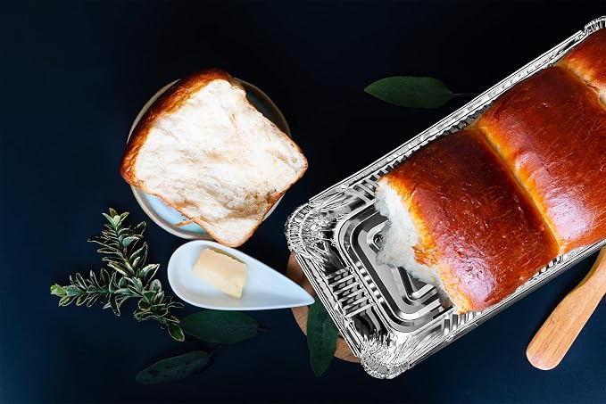DecorRack 40 Bread Loaf Pans 8.5 x 4.5 Inch 2 Lb Aluminum Foil Pans Food Storage Container, For Cooking, Baking, Storing, Meal Prep Homemade Bread Pans (40 Pack)