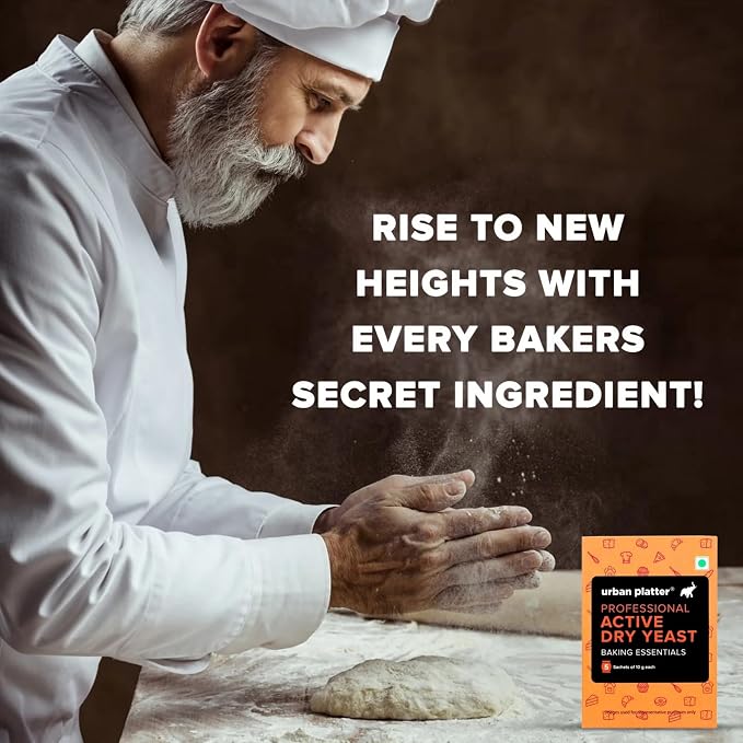 Urban Platter Active Dry Yeast | 3.53 Oz (100g) | Fast Rising Yeast for Baking Bread, Pizza, Cakes & Dough | Professional Grade & Gluten Free | No Preservatives | Ideal for Home & Commercial Use
