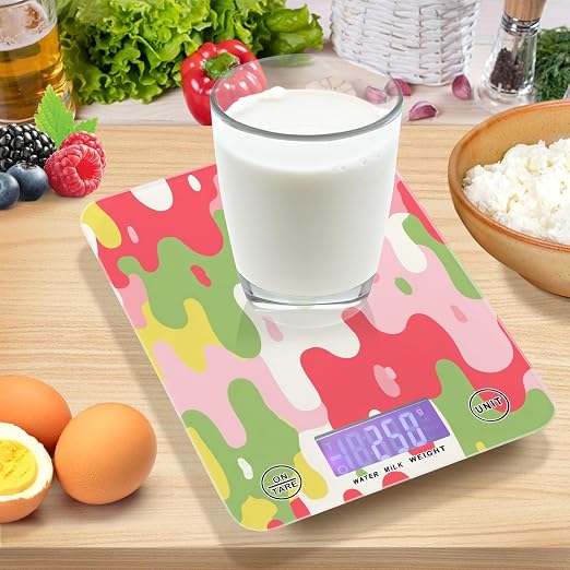 Food Scale Kitchen Scale Food Weight Scales Digital Weight Grams and Ounces Small Electronic Food Scale for Baking Cooking Colorful Drips